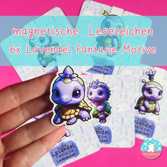 magnetische Lesezeichen Lavendel Fantasie ♡Memo & Notizen♡