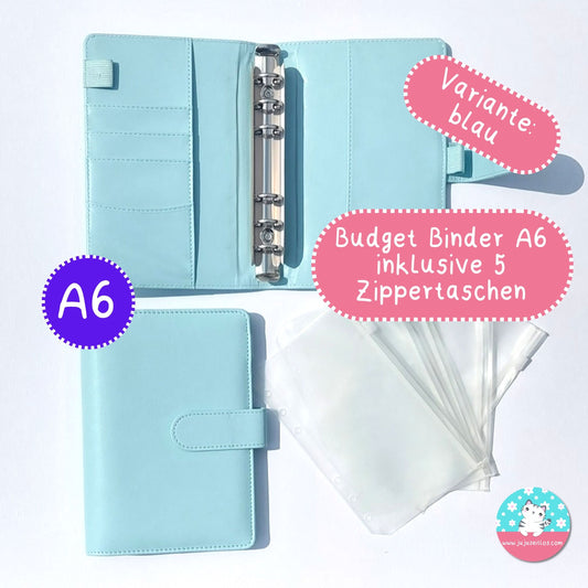 A6 Budget Binder blau ♡Binder & Zippertaschen♡