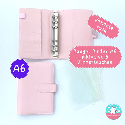 A6 Budget Binder rosa ♡Binder & Zippertaschen♡