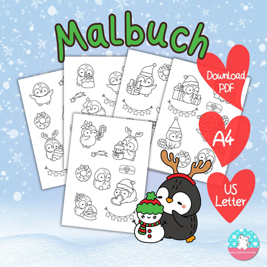 Malbuch Weihnachten Pinguin ♡Download♡