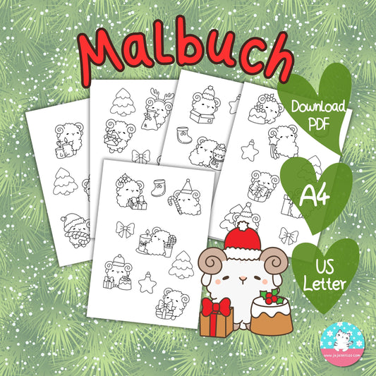 Malbuch Weihnachten Schaf ♡Download♡