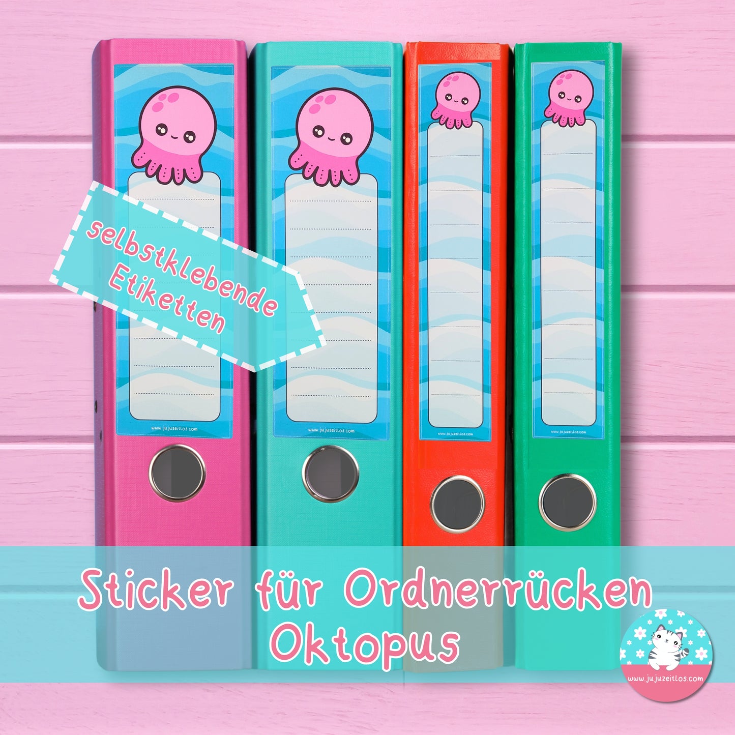 Ordnerrücken Oktopus - Etiketten