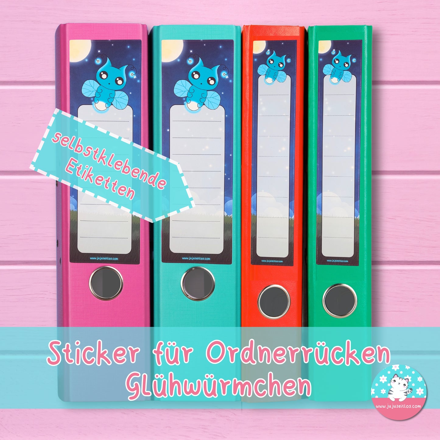 Ordnerrücken Glühwürmchen - Etiketten