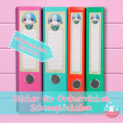 Ordnerrücken Schneeglöckchen - Etiketten