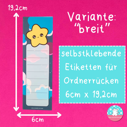 Ordnerrücken kawaii Stern - Etiketten