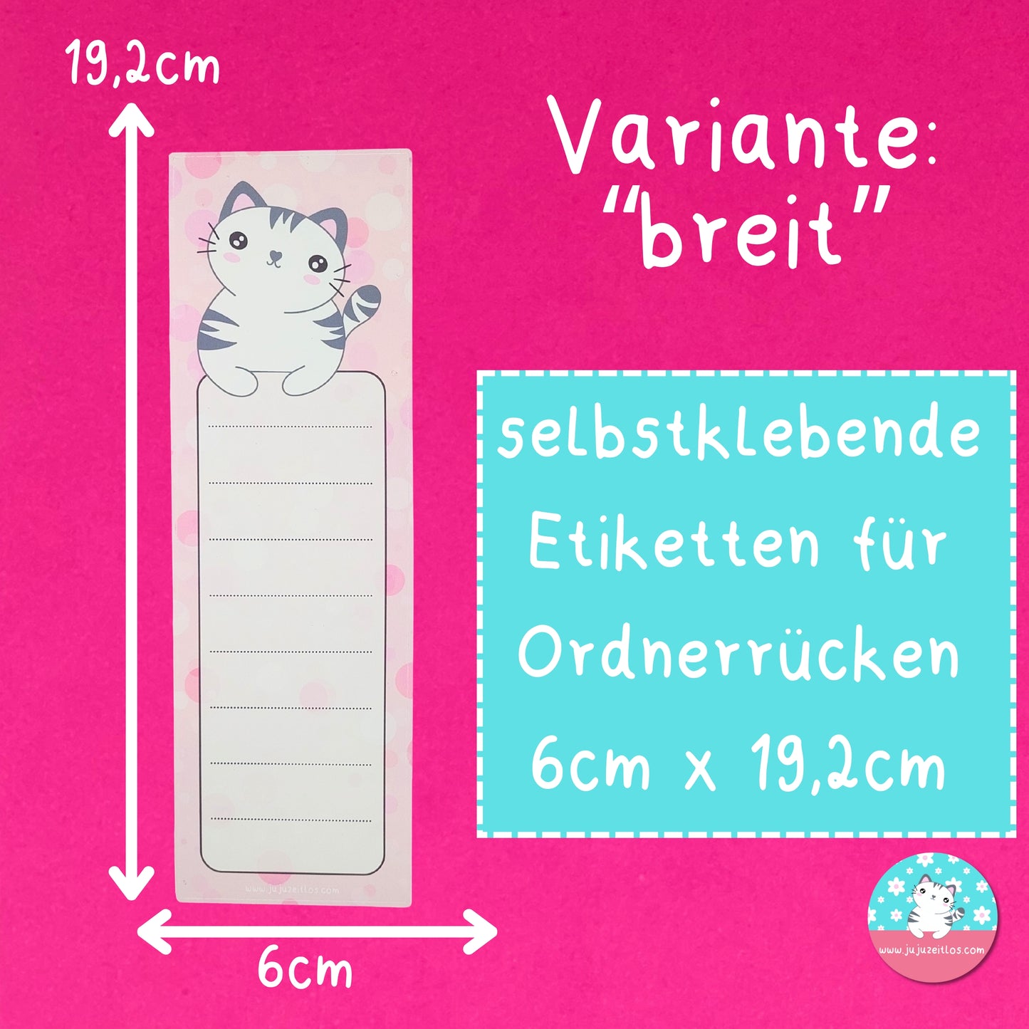 Ordnerrücken Katze - Etiketten