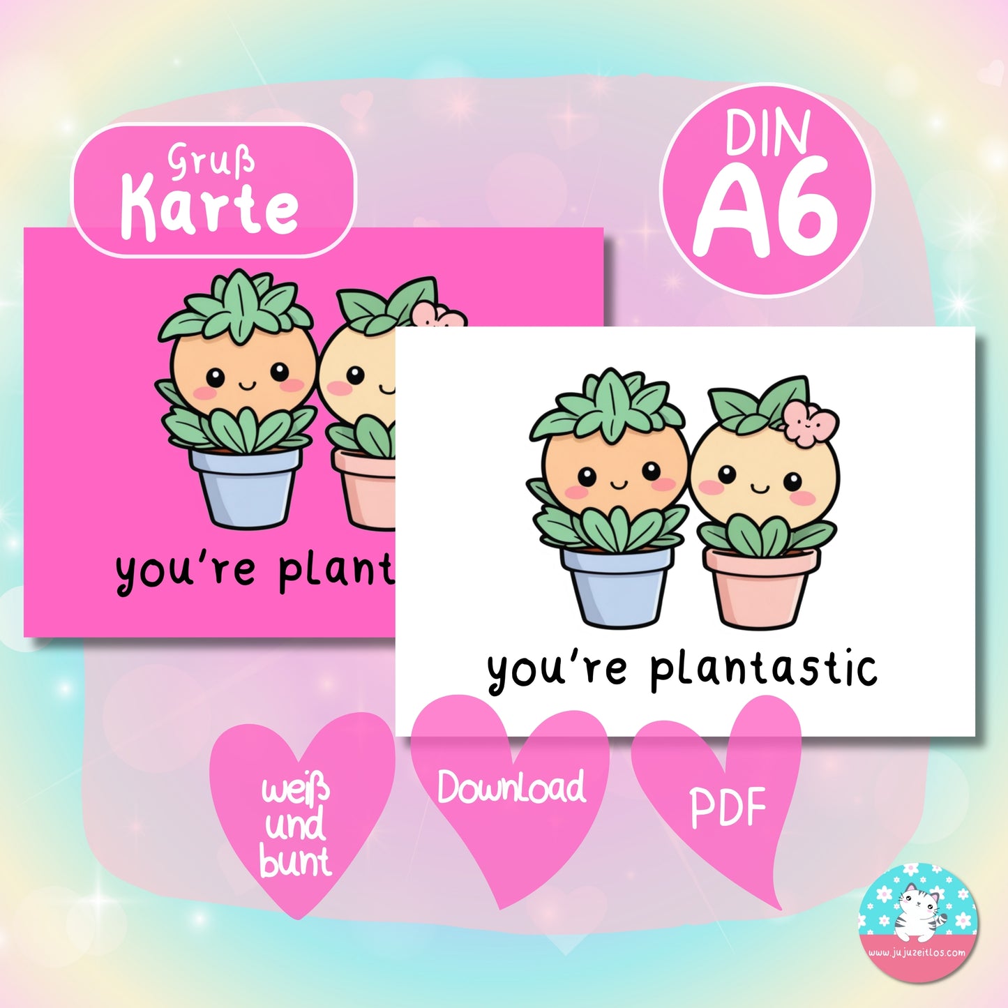 Grußkarte - you're plantastic - ♡Download♡