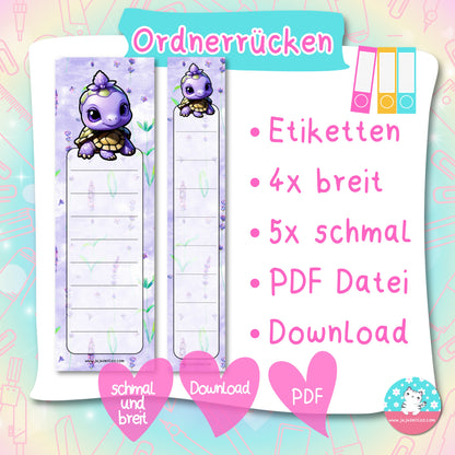 Ordnerrücken - Etiketten - Lavendel Fantasie ♡Download♡