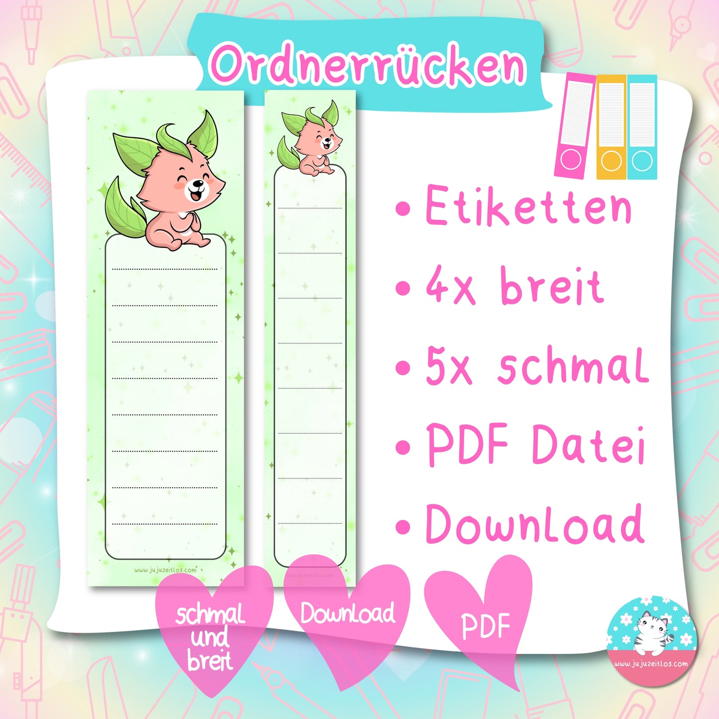 Ordnerrücken - Etiketten - Volpi ♡Download♡