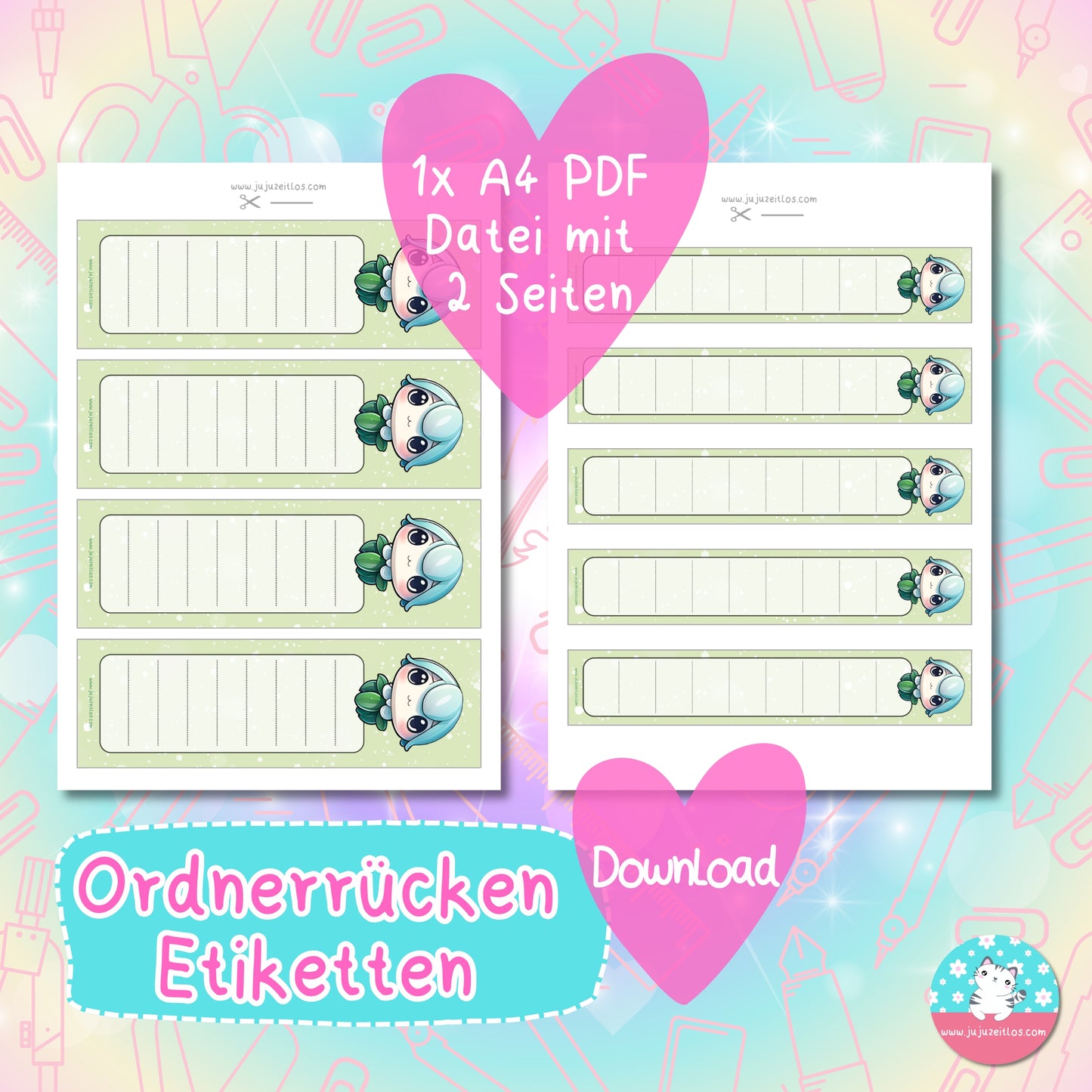 Ordnerrücken - Etiketten - Schneeglöckchen ♡Download♡