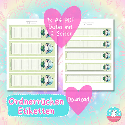 Ordnerrücken - Etiketten - Schneeglöckchen ♡Download♡