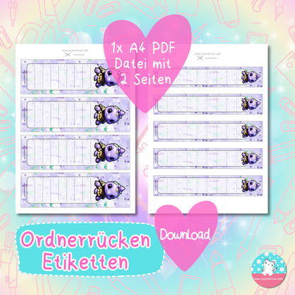 Ordnerrücken - Etiketten - Lavendel Fantasie ♡Download♡