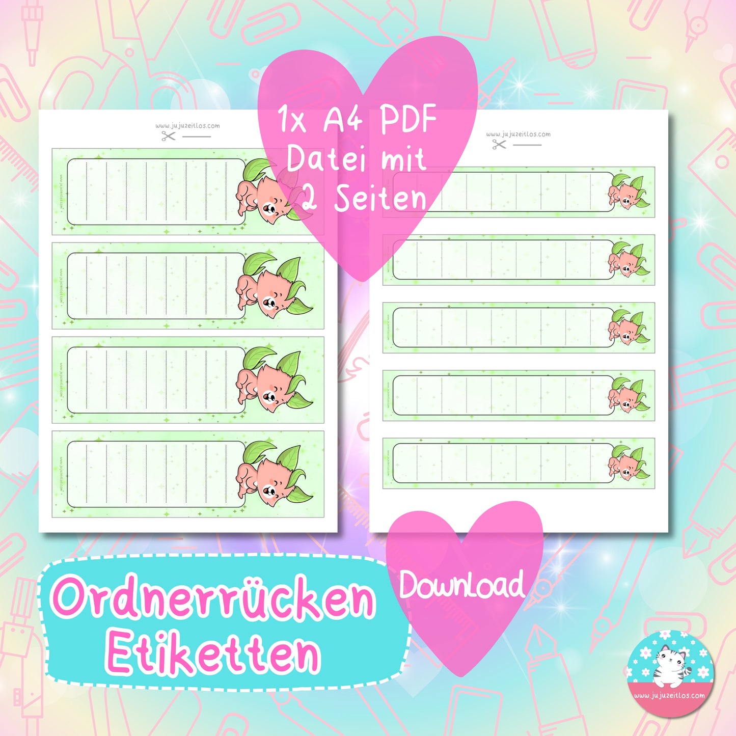 Ordnerrücken - Etiketten - Volpi ♡Download♡