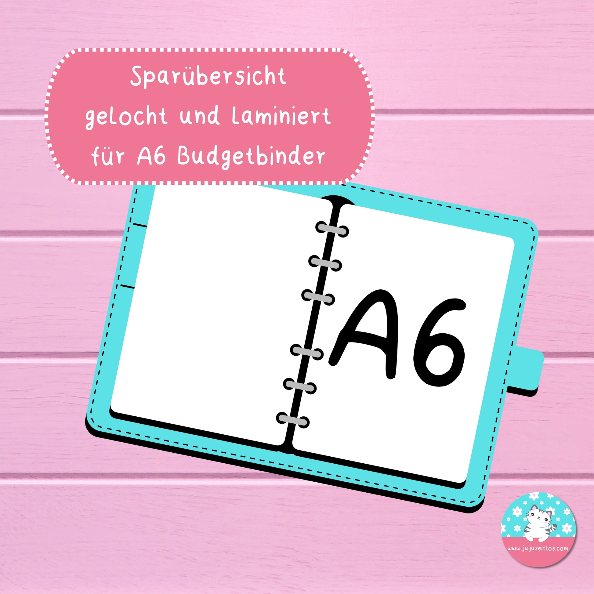 Sparübersicht Oktopus gelocht & laminiert ♡Sparchallenge A6♡ - JujuZeitlos