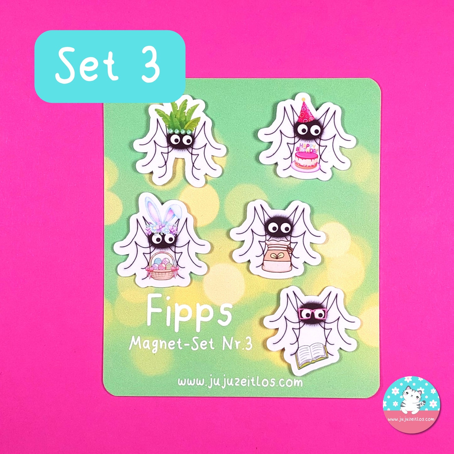 Spinne Fipps Magnet-Set ♡Memo & Notizen♡ - JujuZeitlos