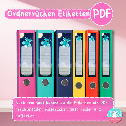 Ordnerrücken - Etiketten - Glühwürmchen ♡Download♡