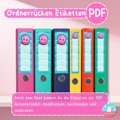 Ordnerrücken - Etiketten - Oktopus ♡Download♡