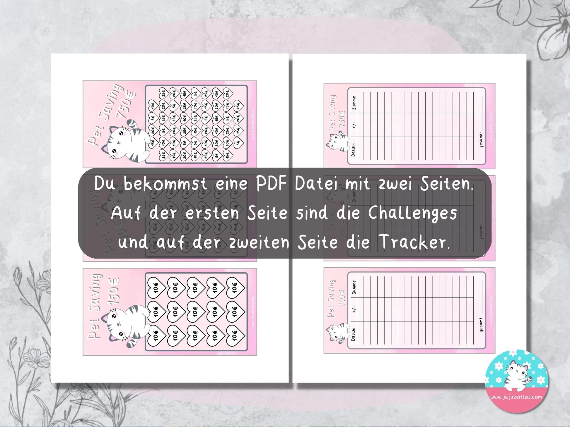 sparen fürs Haustier ♡Sparschallenges als Download A6♡ - JujuZeitlos